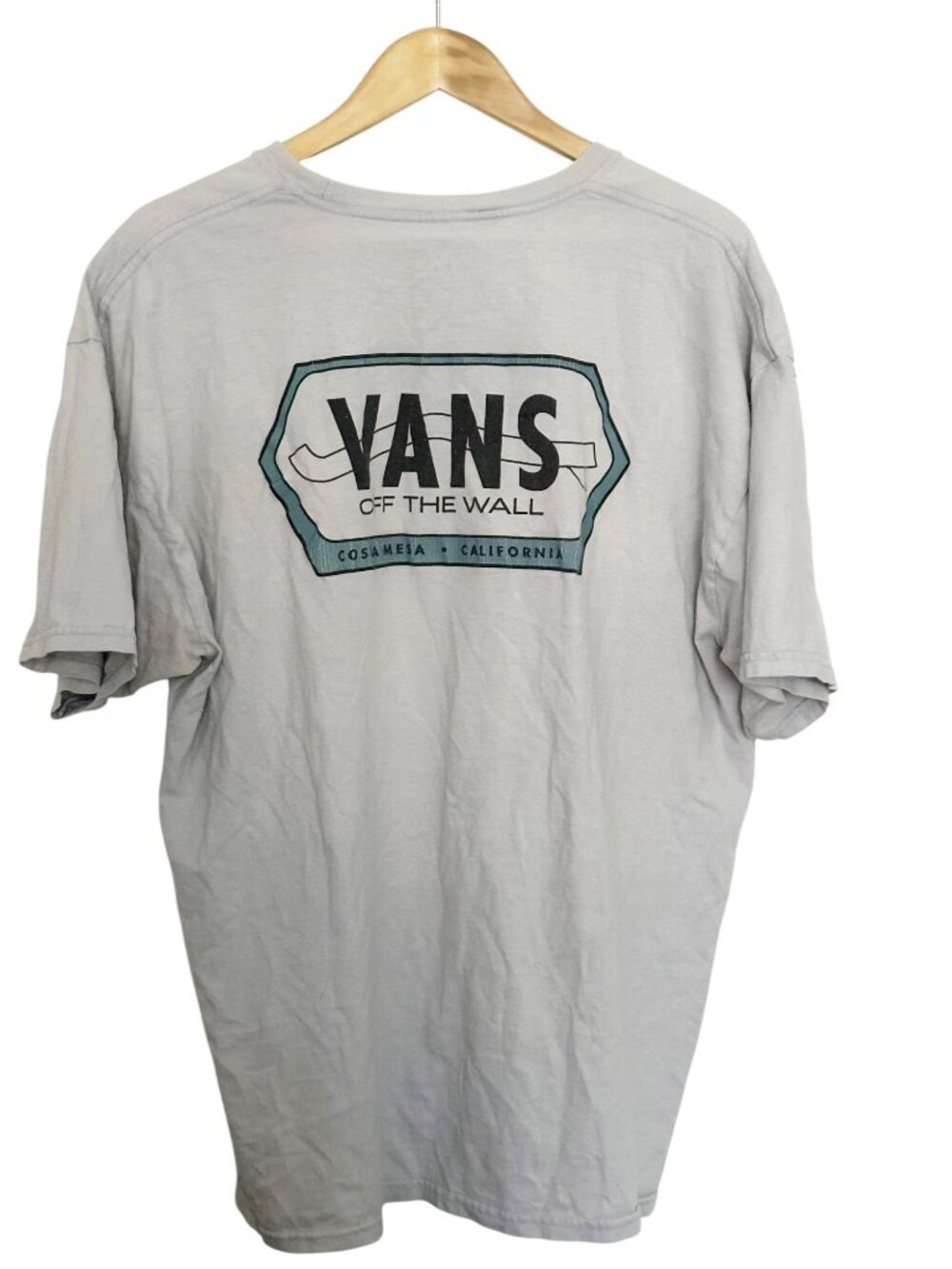 Vans Off The Wall Graphic T-Shirt Gray Mens XL Costa Mesa California Skate Tee